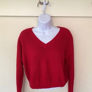 wild fable red V-neck sweater